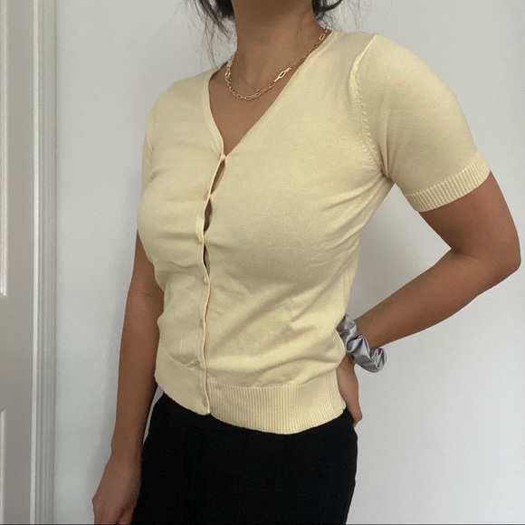 Baby Yellow Button up Knit Cardigan - Picture 1 of 5